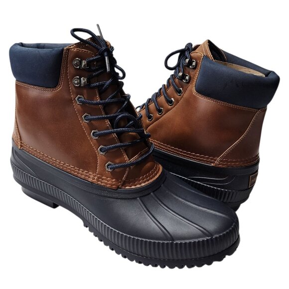 Tommy Hilfiger Men's 12 Colins-2 Brown Collar Waterproof Rubber Ankle Duck Boots - Picture 1 of 9